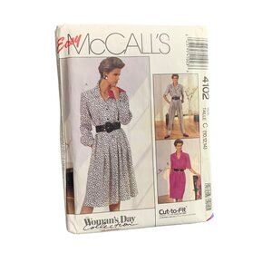 Vintage McCalls 4102 Easy Womans Day Collection Dress Pattern Size 10-14 uncut
